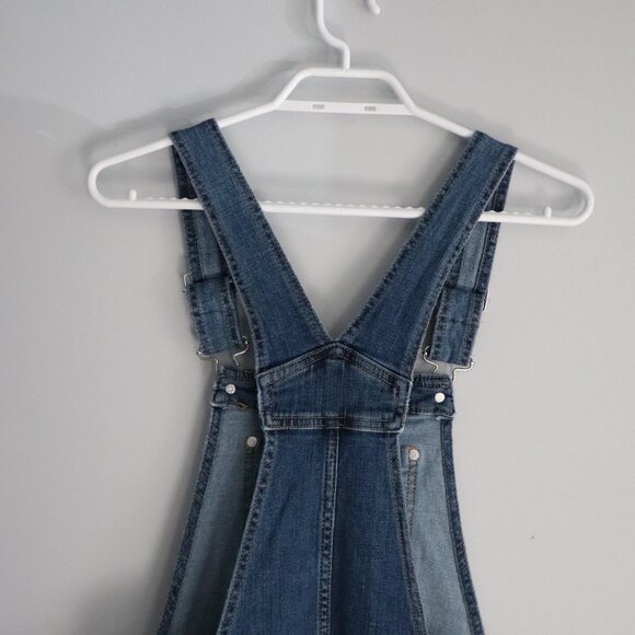 H&M Maternity Medium Wash Blue S One Piece Distressed Denim Dungaree Overalls - Picture 6 of 15